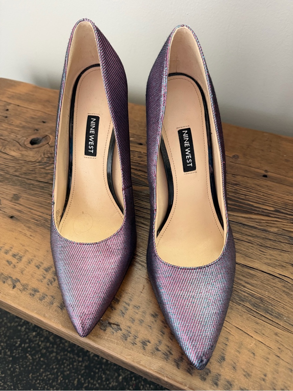 Nine West Iridescent Plum Pointed-Toe Pumps